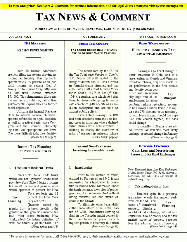 Tax News & Comment -- October 2012