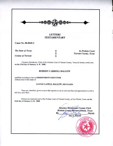 letters testamentary