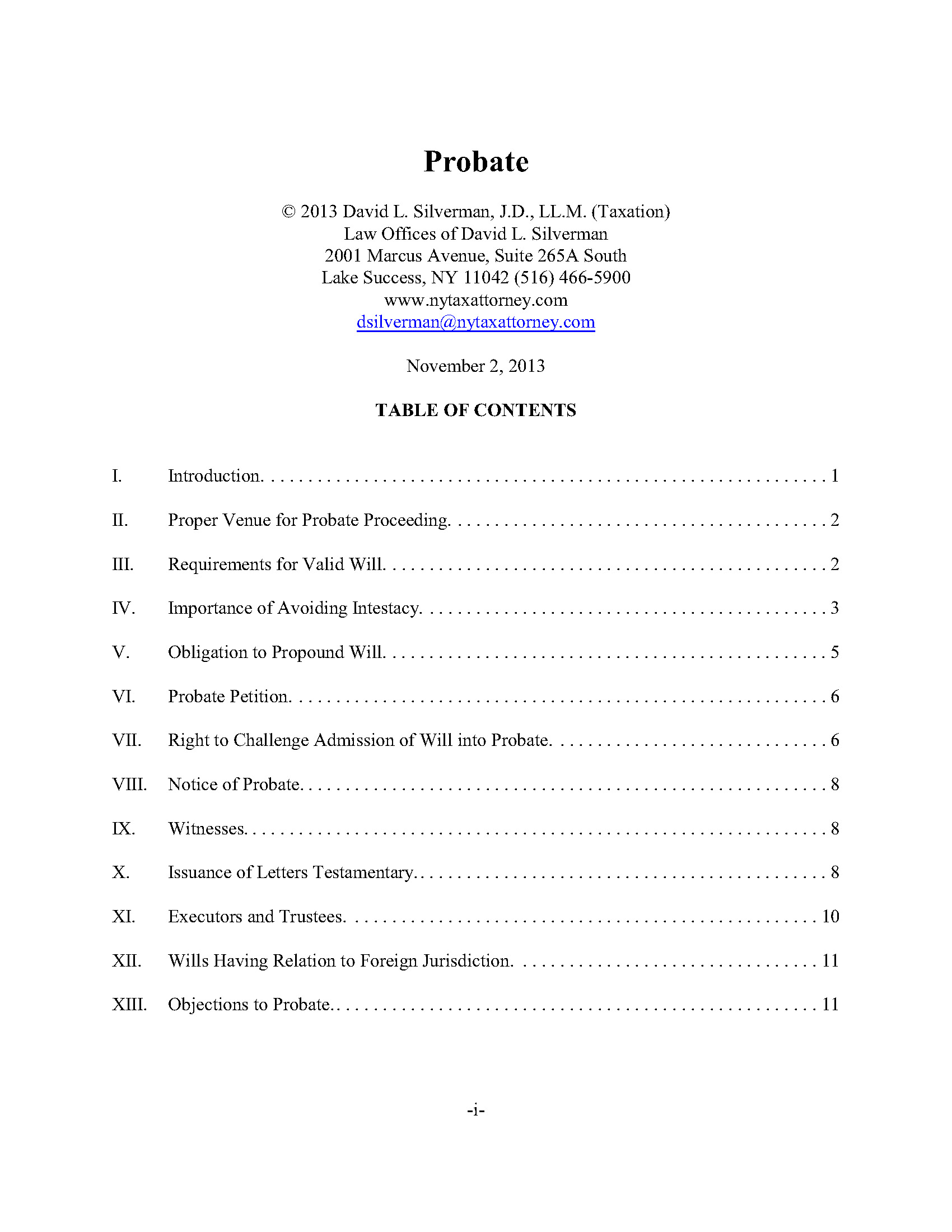 Probat Blueprint Probate: Analysis & Procedure | Law Offices of David L. Silverman, J.D ...