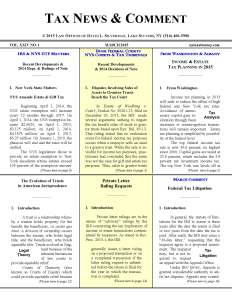 Tax News & Comment -- March 2015 View or Print