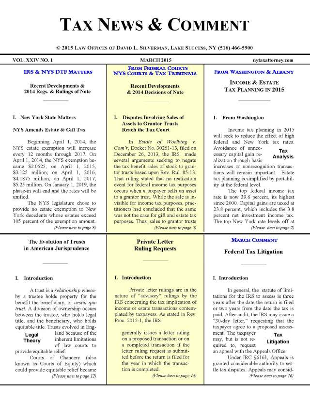 Tax News & Comment -- March 2015 View or Print