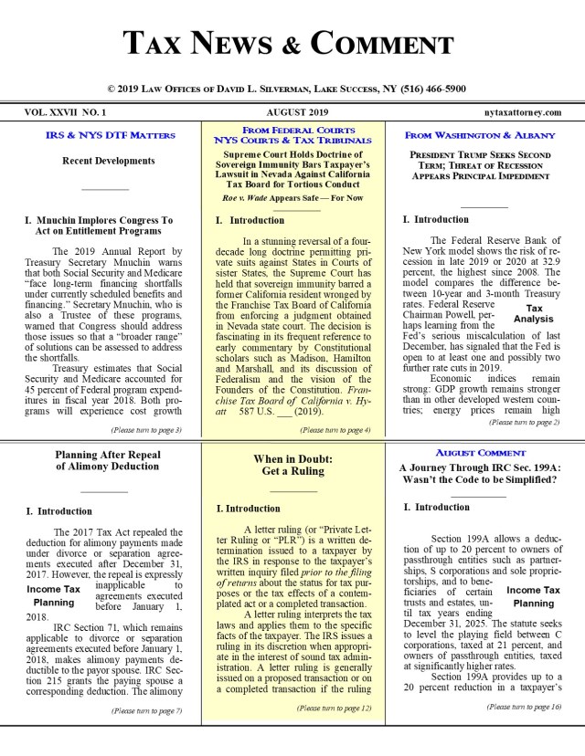 2019 tax news with trump